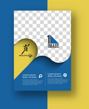 Resim & logo - Broşür dergisinin kapak sayfası ve poster şablonu, vektör illüstrasyonuna sahip iş ilanı.
