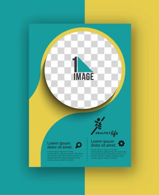 Resim & logo - Broşür dergisinin kapak sayfası ve poster şablonu, vektör illüstrasyonuna sahip iş ilanı.