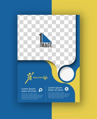 Resim & logo - Broşür dergisinin kapak sayfası ve poster şablonu, vektör illüstrasyonuna sahip iş ilanı.