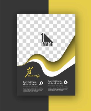 Resim & logo - Broşür dergisinin kapak sayfası ve poster şablonu, vektör illüstrasyonuna sahip iş ilanı.