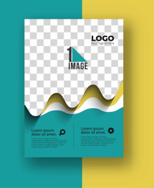 Resim & logo - Broşür dergisinin kapak sayfası ve poster şablonu, vektör illüstrasyonuna sahip iş ilanı.