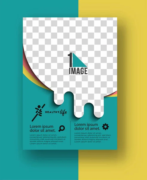 Volantino Aziendale Con Spazio Immagine Logo Brochure Copertina Rivista Modello — Vettoriale Stock