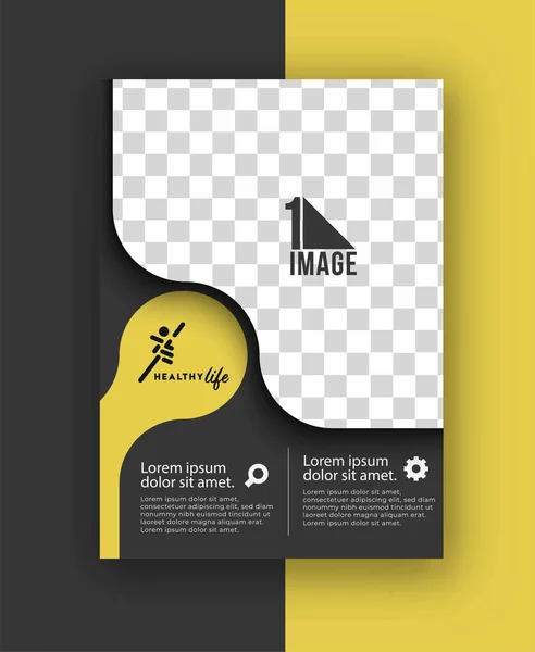 Dépliant Affaires Avec Espace Image Logo Brochure Page Couverture Magazine — Image vectorielle