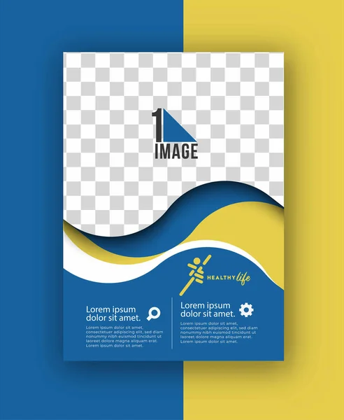 Dépliant Affaires Avec Espace Image Logo Brochure Page Couverture Magazine — Image vectorielle