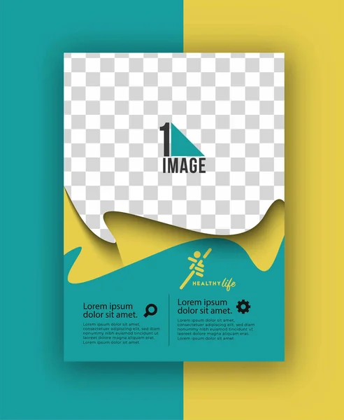 Dépliant Affaires Avec Espace Image Logo Brochure Page Couverture Magazine — Image vectorielle