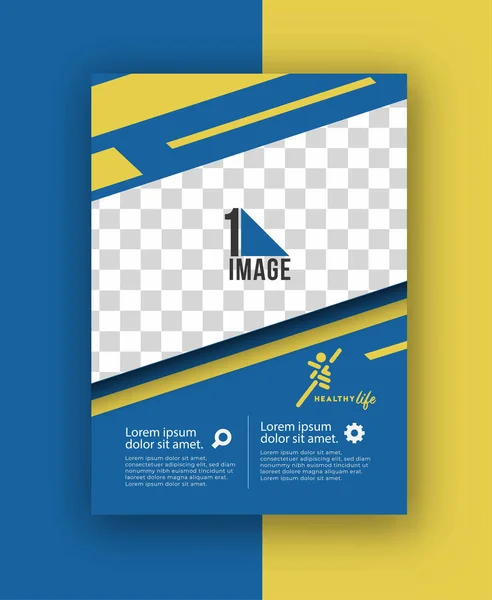 Dépliant Affaires Avec Espace Image Logo Brochure Page Couverture Magazine — Image vectorielle