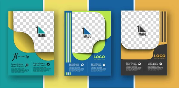 Set Van Business Flyer Met Ruimte Voor Beeld Logo Brochure — Stockvector