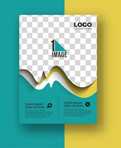 Dépliant Affaires Avec Espace Image Logo Brochure Page Couverture Magazine — Image vectorielle