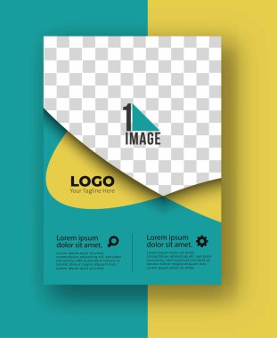 Resim & logo - Broşür dergisinin kapak sayfası ve poster şablonu, vektör illüstrasyonuna sahip iş ilanı.