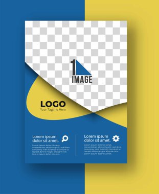 Resim & logo - Broşür dergisinin kapak sayfası ve poster şablonu, vektör illüstrasyonuna sahip iş ilanı.