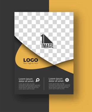 Resim & logo - Broşür dergisinin kapak sayfası ve poster şablonu, vektör illüstrasyonuna sahip iş ilanı.