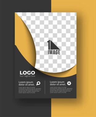 Resim & logo - Broşür dergisinin kapak sayfası ve poster şablonu, vektör illüstrasyonuna sahip iş ilanı.