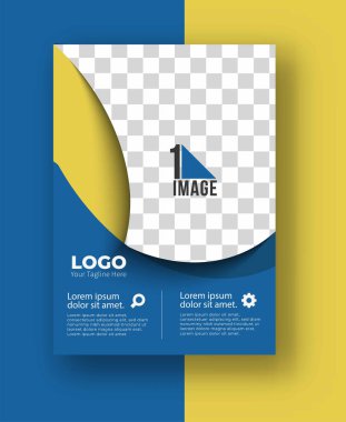 Resim & logo - Broşür dergisinin kapak sayfası ve poster şablonu, vektör illüstrasyonuna sahip iş ilanı.