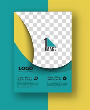 Resim & logo - Broşür dergisinin kapak sayfası ve poster şablonu, vektör illüstrasyonuna sahip iş ilanı.