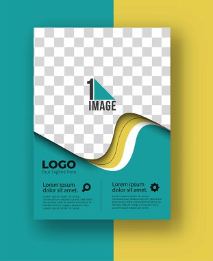 Resim & logo - Broşür dergisinin kapak sayfası ve poster şablonu, vektör illüstrasyonuna sahip iş ilanı.