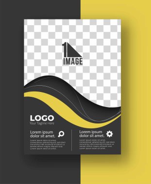 Resim & logo - Broşür dergisinin kapak sayfası ve poster şablonu, vektör illüstrasyonuna sahip iş ilanı.