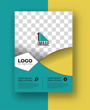 Resim & logo - Broşür dergisinin kapak sayfası ve poster şablonu, vektör illüstrasyonuna sahip iş ilanı.