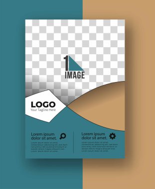 Resim & logo - Broşür dergisinin kapak sayfası ve poster şablonu, vektör illüstrasyonuna sahip iş ilanı.