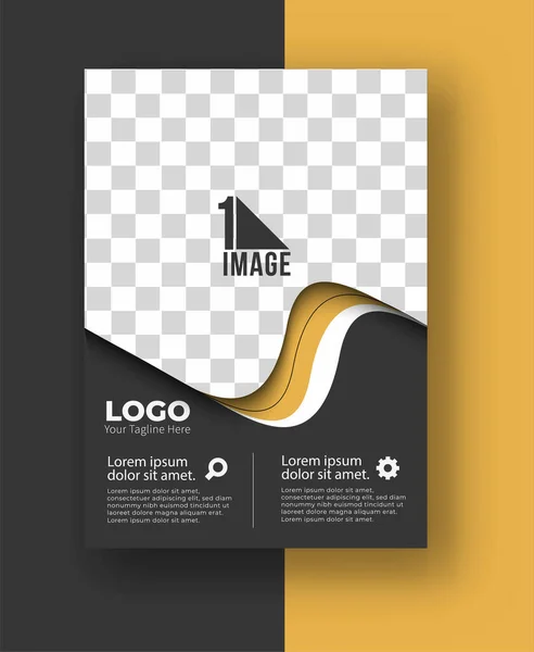 Geschäftsflyer Mit Bildfläche Logo Broschüre Magazin Titelseite Plakatvorlage Vektorillustration — Stockvektor