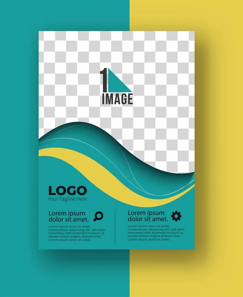 Volantino Aziendale Con Spazio Immagine Logo Brochure Copertina Rivista Modello — Vettoriale Stock