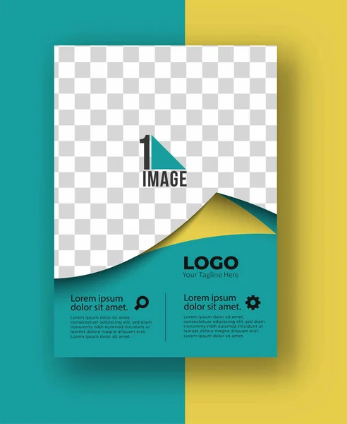 Zakelijke Flyer Met Ruimte Voor Beeld Logo Brochure Magazine Omslag — Stockvector