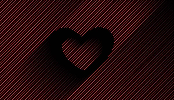Soyut Sevgililer Günü Kalp Vektör Çizgisi Sanat Tasarımı — Stok Vektör