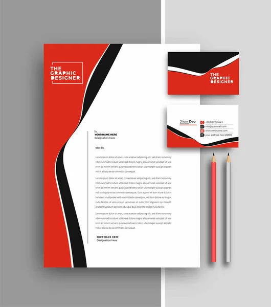 Business Letterhead Business Card Template Design Vector Illustration — 스톡 벡터