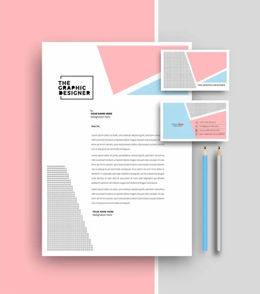 Visitenkartenbriefpapier Mit Design Vektor Illustration — Stockvektor