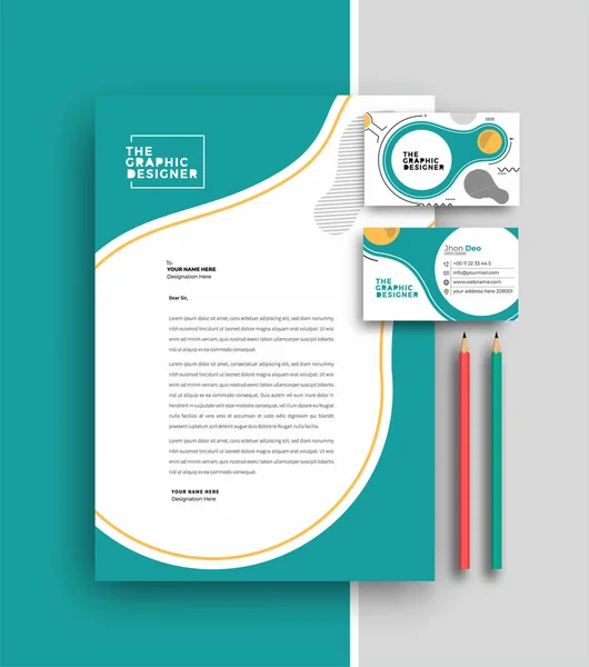 Visitenkartenbriefpapier Mit Design Vektor Illustration — Stockvektor