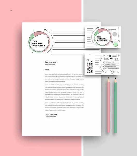 Visitenkartenbriefpapier Mit Design Vektor Illustration — Stockvektor