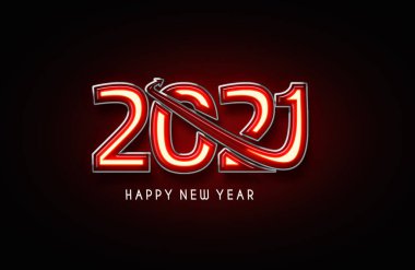 Mutlu yıllar 2021 Metin Tasarım Çizimi.