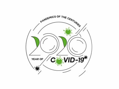 Roman Coronavirus 2020 yüzyılın salgınları. Vektör İllüstrasyonu.