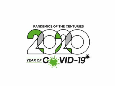 Roman Coronavirus 2020 yüzyılın salgınları. Vektör İllüstrasyonu.