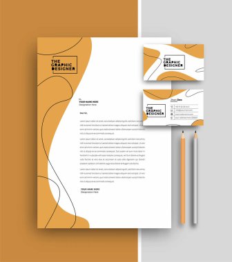 İş antetli kartvizit şablonları tasarımı, Vektör illüstrasyonu.