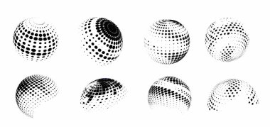 soyut yarım ton daire tasarımı, vektör illüstrasyonu.