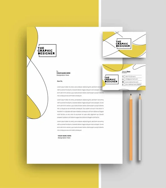 Visitenkartenbriefpapier Mit Design Vektor Illustration — Stockvektor