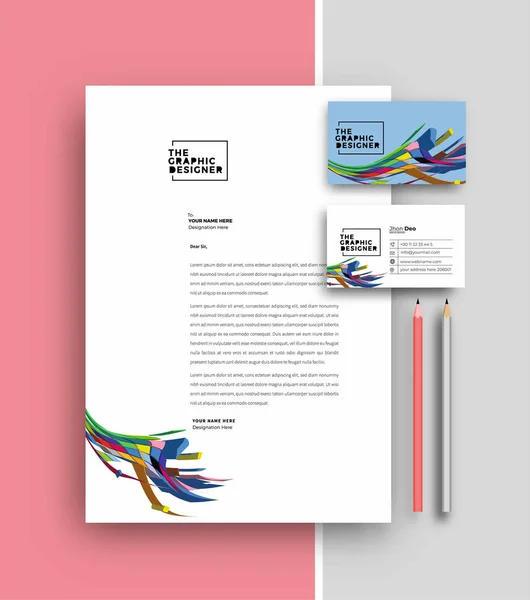 Business Letterhead Business Card Templates Design Vector Illustration — Stock Vector