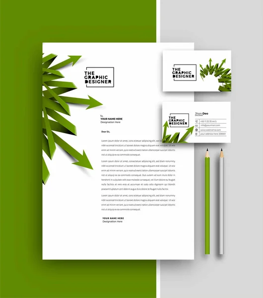 Επαγγελματικό Επιστολόχαρτο Σχεδιασμό Προτύπων Επαγγελματικών Καρτών Vector Illustration — Διανυσματικό Αρχείο