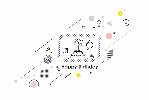 Geburtstagskuchen Ikone Vektor Illustration Herzlichen Glückwunsch Zum Geburtstag Kuchen Für — Stockvektor