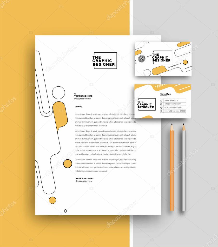 Business letterhead with business card templates design, Vector illustration.