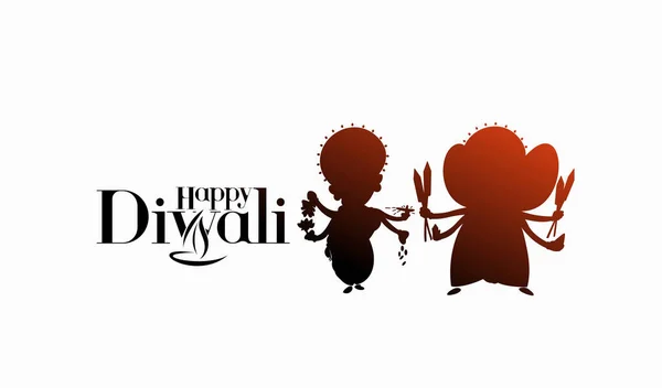 Diwali Hindu Festival Welcome Card Hand Drawn Line Art Vector — стоковий вектор