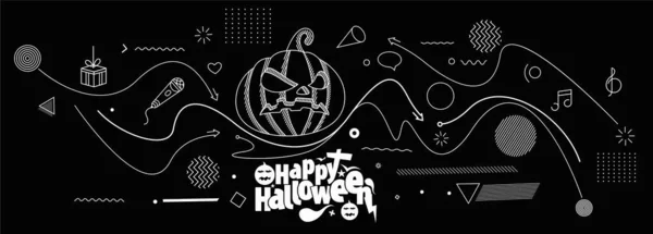 Happy Halloween Banner Nebo Strana Pozvání Pozadí Vektorové Ilustrace — Stockový vektor