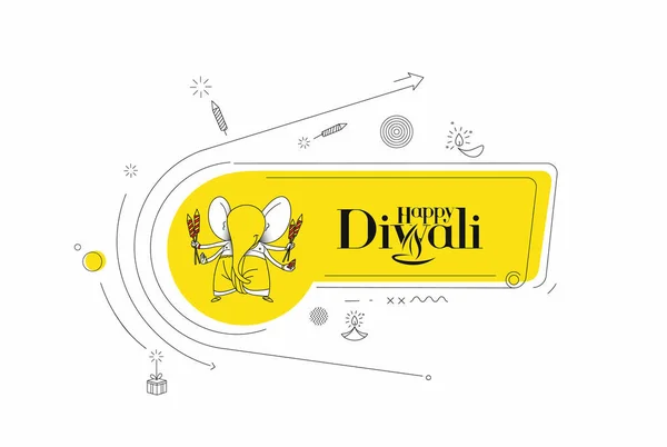 Diwali Ινδουιστικό Φεστιβάλ Αφίσα Αφηρημένη Γραμμή Τέχνης Διάνυσμα Εικονογράφηση — Διανυσματικό Αρχείο