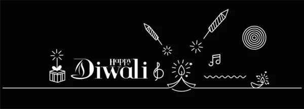 Raketen Feuerwerk Einem Topf Mit Text Von Happy Diwali Ine — Stockvektor