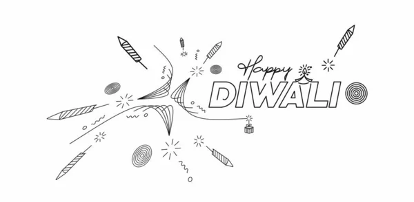 Glad Diwali Text Med Rocket Smällare Design Försäljning Affisch Banner — Stock vektor