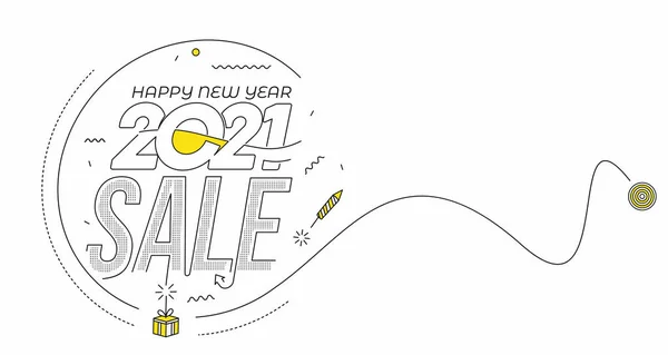 Bonne Année 2021 Typographie Texte Design Patter Illustration Vectorielle — Image vectorielle