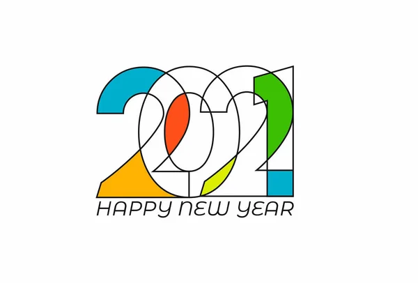 Happy New Year 2021 — स्टॉक वेक्टर