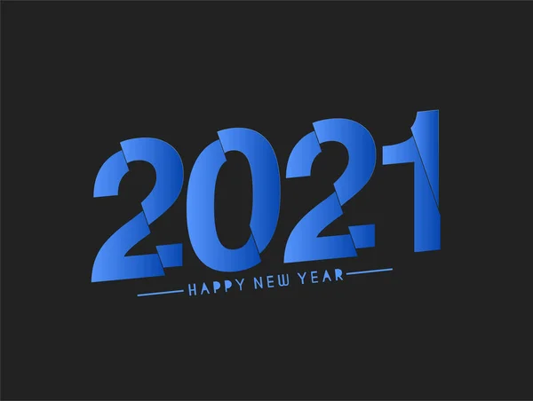 Happy New Year 2021 Text Typography Design Patter Vector Illustration — 스톡 벡터