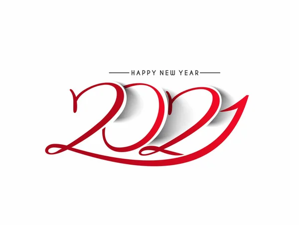 Happy New Year 2021 Text Typography Design Patter Vector Illustration — 스톡 벡터