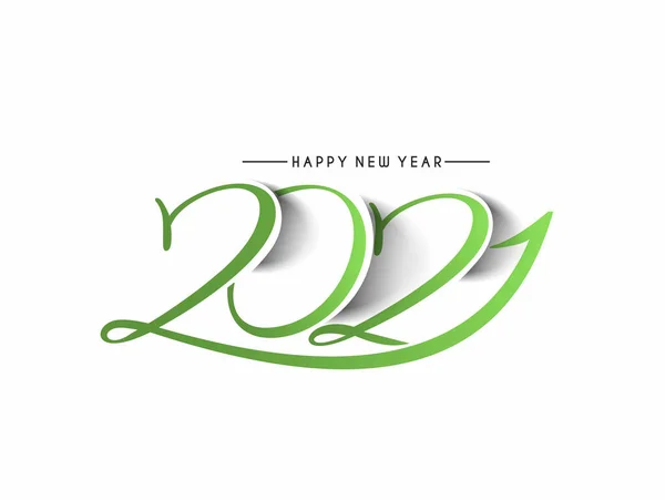 Šťastný Nový Rok 2021 Text Typografie Design Vzor Vektorové Ilustrace — Stockový vektor